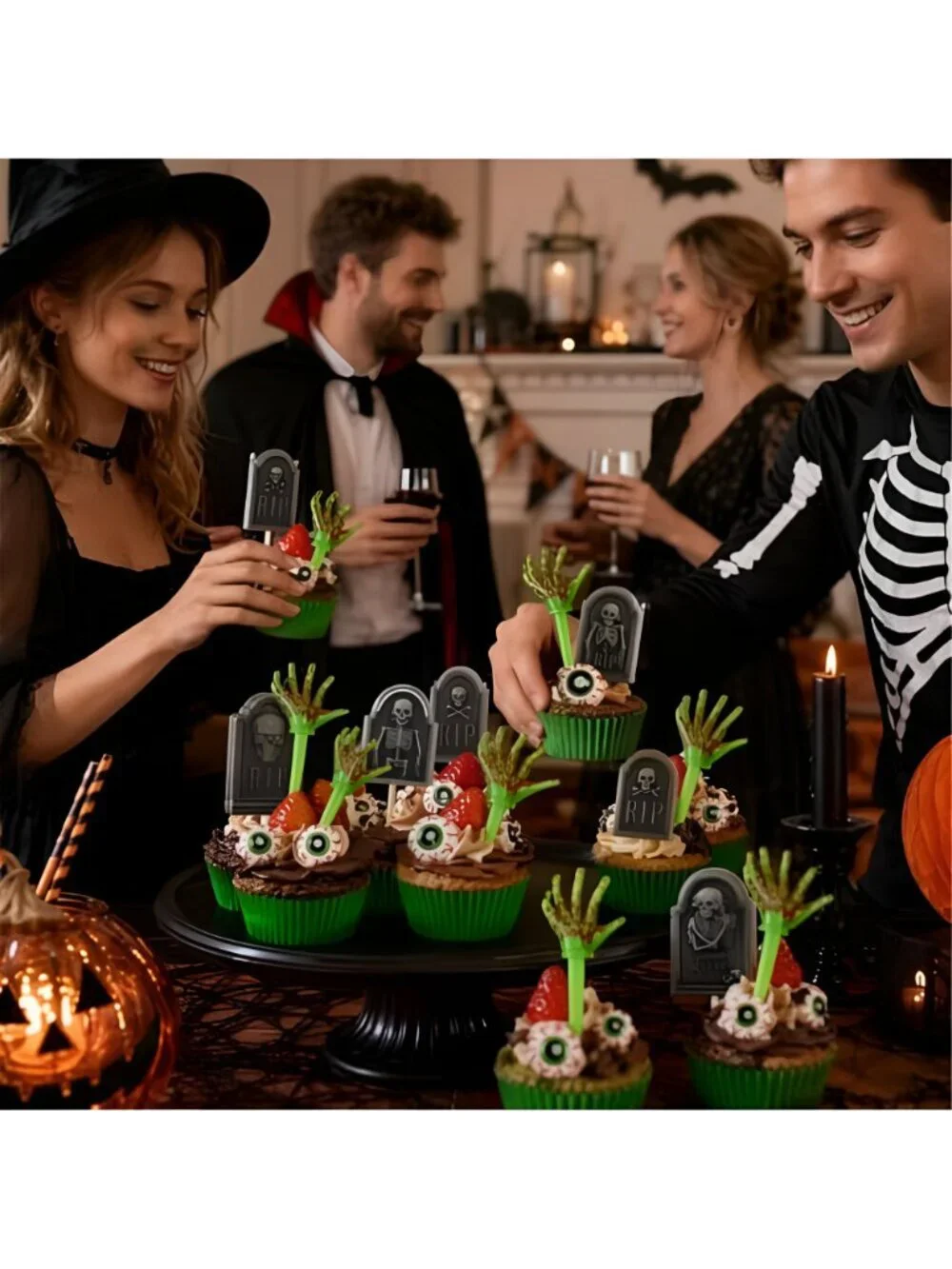 22 sets Zombie Hands for Cupcakes, Halloween Cupcake Toppers and Decorations